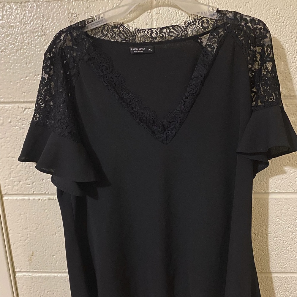 Shein plus size lace blouse